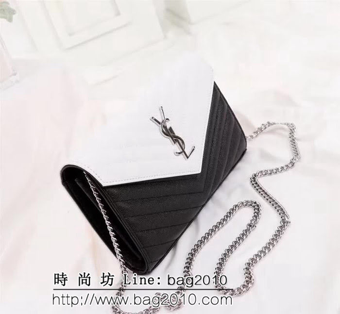 YSL聖羅蘭 專櫃最新配色牛皮鏈條肩背包 可當手包用 26813-1 YAS1103